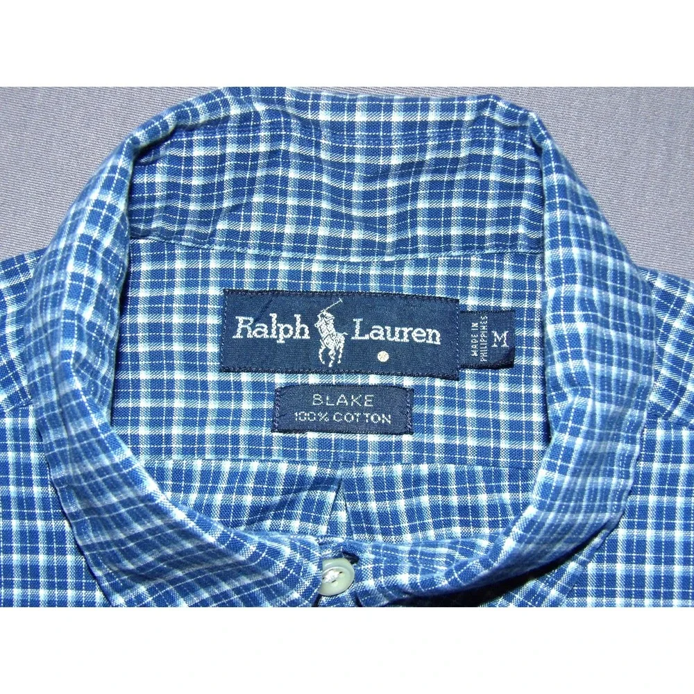 Polo Ralph Lauren BLAKE Long Sleeved Plaid Button Up Shirt Men's Medium